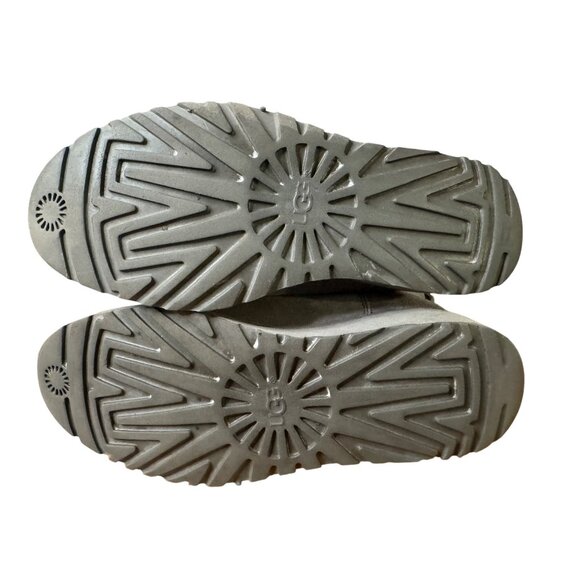 Ugg Womens Classic Short Grey Suede Shearling Boots Size 5.5 - Picture 11 of 14